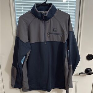 Banded Men's Gray and Blue Half-Zip Jacket Size L